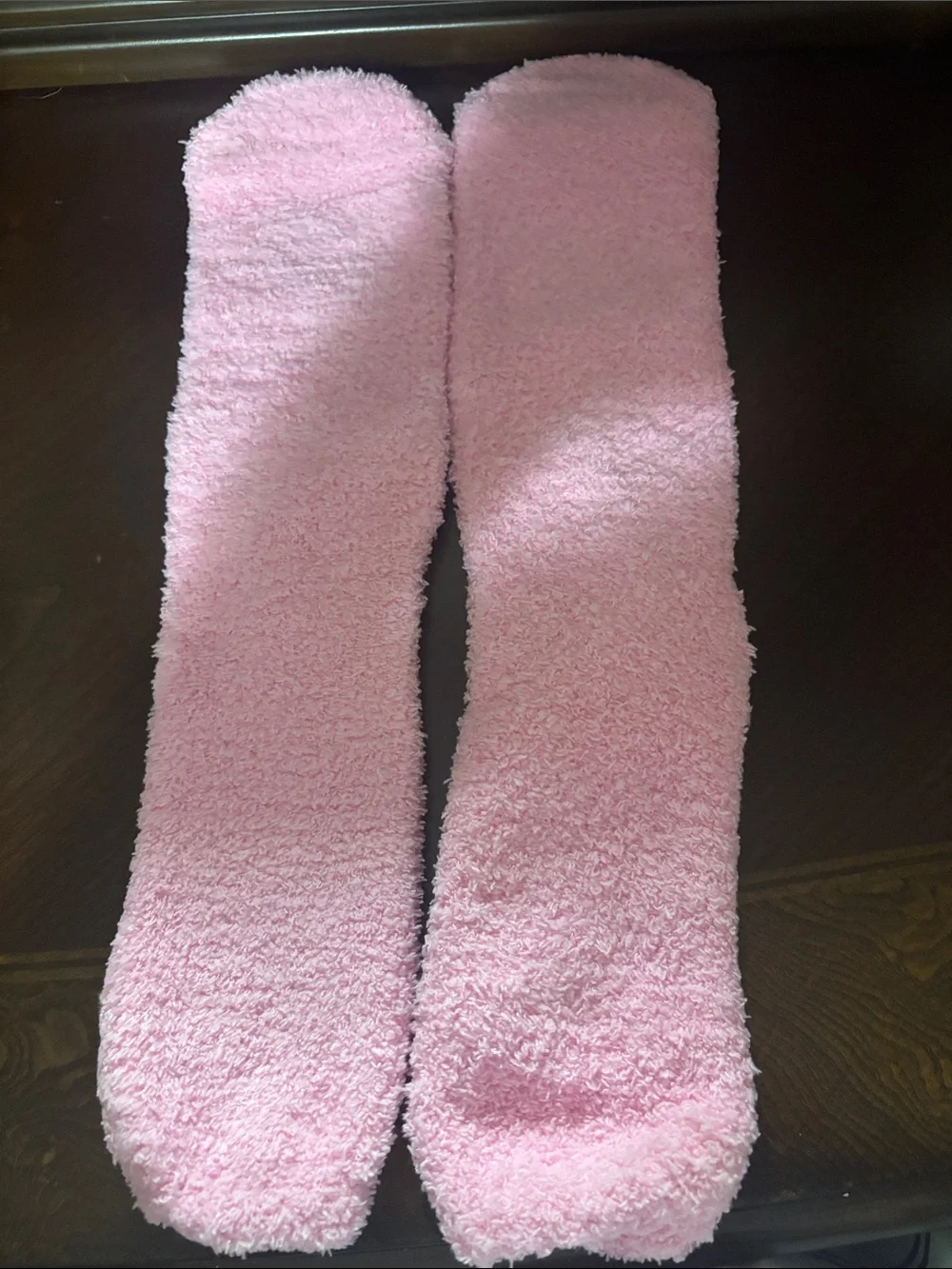 NIP Cozy Pink 'Bring Me Coffee' Plush Slipper Socks